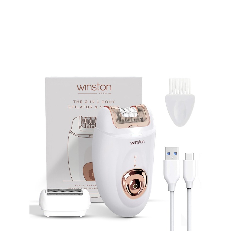WINSTON Women Rechargeable 2-in-1 Body Epilator & Shaver with Smooth Glide Technology